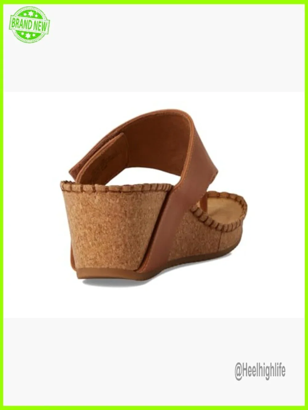 Leather Wedge Sandals with Cork Footbed, Adjustable Strap